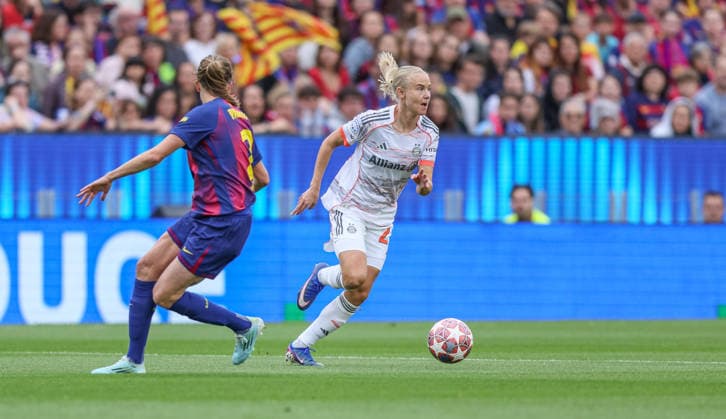 ESP, Barcelona, FC Barcelona vs FC Bayern Munich, WomenÂs Champions League, Football, UEFA, 2025 2026 season, Camp Nou, semi-final, second leg in picture v l Irene Paredes FC Barcelona 2 , Pernille Harder Bayern Munich 21 DFB DFL REGULATIONS PROHIBIT ANY USE OF PHOTOGRAPHS AS IMAGE SEQUENCES AND OR QUASI VIDEO, 03 05 2026 Copyright: HMBxMedia HendrikxHamelau