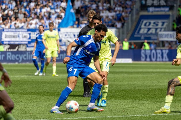 Germany 2 Bundesliga, 32 Matchday, 03 05 2026, Season 2025 2026,1 FC Magdeburg vs Hertha BSC, Avnet Arena Bockhorn Herbert 1 FC Magdeburg, 7 , Brekalo Josip Hertha BSC, 7 Copyright: xMichellexLukax