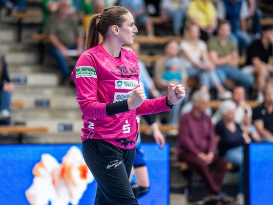 Lena Ivancok Sport Union Neckarsulm, 29 clenches her fists, Frisch Auf Goeppingen vs Sport Union Neckarsulm, Handball, 1 Bundesliga, Season 2025 2026, 03 05 2026 Frisch Auf Goeppingen vs Sport Union Neckarsulm, Handball, 1 Bundesliga, Season 2025 2026, 03 05 2026 Goeppingen Copyright: xMichaelxSchmidt Eibner-Pressefotx EP_MST