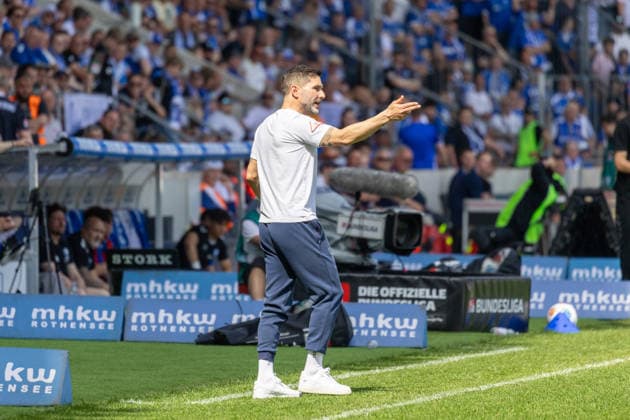 Germany 2 Bundesliga, Matchday 32, 03 05 2026, Season 2025 2026,1 FC Magdeburg vs Hertha BSC, Avnet Arena Leitl Stefan Hertha BSC, Coach Copyright: xMichellexLukax