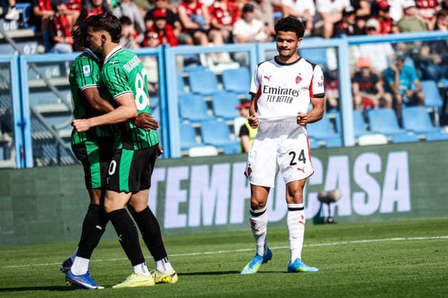 CALCIO - Serie A - US Sassuolo vs AC Milan Delusion of Zachary Athekame (Milan) during the italian soccer Serie A match US Sassuolo vs Ac Milan at Mapei Stadium in Reggio Emilia, Italy on May 03, 2026 during US Sassuolo vs AC Milan, Italian soccer Serie A match in Reggio Emilia, Italy, May 03 2026 Reggio Emilia Italy  Copyright: xIPAxSport ABACAx