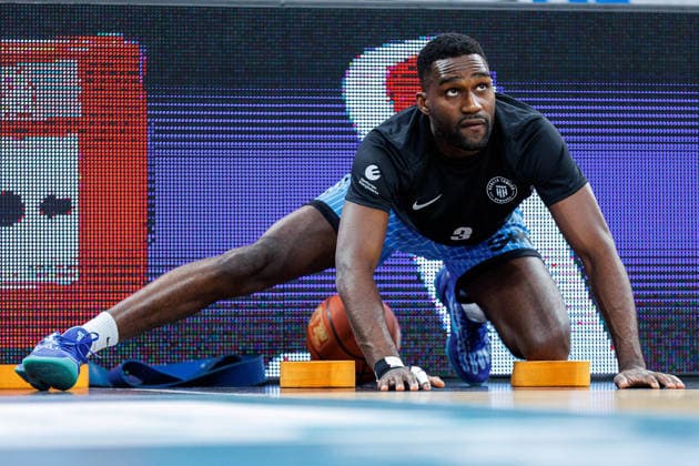 Osaro Rich Igbineweka Hamburg Towers, 03 , single picture, single photo, portrait, portraet, warm up, before the start of the match, BMA365 Bamberg Baskets vs Veolia Towers Hamburg, Basketball, easyCredit BBL, 32 Matchday, 03 05 2026 BMA365 Bamberg Baskets vs Veolia Towers Hamburg, Basketball, easyCredit BBL, 32 Matchday, 03 05 2026 Bamberg Copyright: xEibner-Pressefoto G.xSantemizx EP_EER