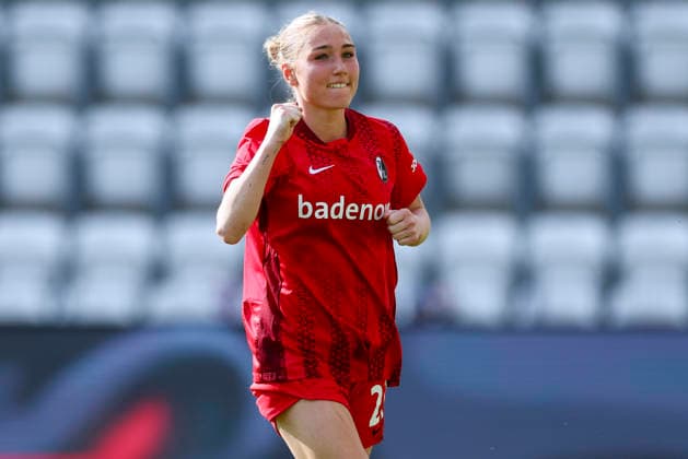 Sophie Nachtigall SC Freiburg celebrates her goal to 0 4, Google Pixel Frauen Bundesliga, FC Carl Zeiss Jena v SC Freiburg, ad hoc Arena on 03 May 2026 in Jena, Germany Photo by Marco Steinbrenner DeFodi Images Sophie Nachtigall SC Freiburg celebrates after scoring her teams fourth goal, Google Pixel Womens Bundesliga, FC Carl Zeiss Jena v SC Freiburg, ad hoc Arena, May 3, 2026 in Jena, Germany Photo by Marco Steinbrenner DeFodi Images DFB DFL REGULATIONS PROHIBIT ANY USE OF PHOTOGRAPHS AS IMAGE SEQUENCES AND OR QUASI VIDEO