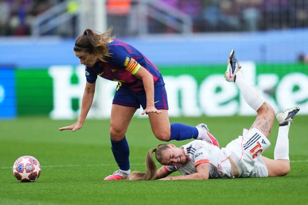 ESP: FC Barcelona, Barca - Bayern Munich. UEFA Women™s Champions League. Semi-Finals. Second Leg. Pernille Harderof FC Bayern Munchen Frauen Munich and Alexia Putellas midfielders of FC BarcelonaUEFA Women™s Champions League match, Semi-Finals, second leg, between FC Barcelona and Bayern Munich played at Spotify Camp Nou Stadium on May 3, 2026 in Barcelona, Spain. kpng Copyright: xBaguxBlancox xPRESSINPHOTOx PS_260503_BAR_BAY_W_001