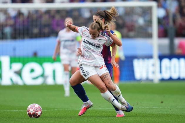 ESP: FC Barcelona, Barca - Bayern Munich. UEFA Women™s Champions League. Semi-Finals. Second Leg. Pernille Harderof FC Bayern Munchen Frauen Munich and Alexia Putellas midfielders of FC BarcelonaUEFA Women™s Champions League match, Semi-Finals, second leg, between FC Barcelona and Bayern Munich played at Spotify Camp Nou Stadium on May 3, 2026 in Barcelona, Spain. kpng Copyright: xBaguxBlancox xPRESSINPHOTOx PS_260503_BAR_BAY_W_002