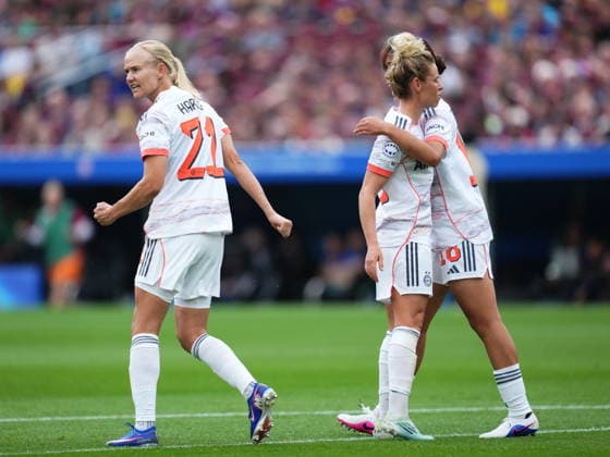 ESP: FC Barcelona, Barca - Bayern Munich. UEFA Women™s Champions League. Semi-Finals. Second Leg. Pernille Harderof FC Bayern Munchen Frauen Munich celebrates after scoring the 1-1 During the UEFA Women™s Champions League match, Semi-Finals, second leg, between FC Barcelona and Bayern Munich played at Spotify Camp Nou Stadium on May 3, 2026 in Barcelona, Spain. kpng Copyright: xBaguxBlancox xPRESSINPHOTOx PS_260503_BAR_BAY_W_016