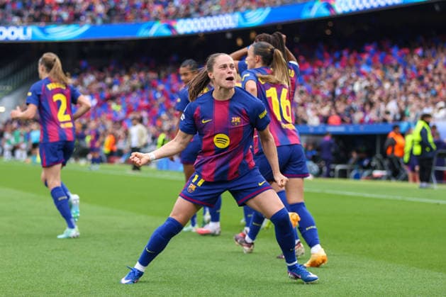 BARCELONA, SPAIN, MAY 3: Ewa Pajor (17 FC Barcelona, Barca celebrates after scoring a goal during the UEFA Womens Champions League match between FC Barcelona and Bayern Munich at Spotify Camp Nou on May 3rd, 2026 in Barcelona, Spain (Photo by Alexander Canillas Sports Press Photo)  Copyright: xAlexanderxCanillas SPPx Sportspressphoto_SPR140930