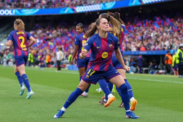 BARCELONA, SPAIN, MAY 3: Ewa Pajor (17 FC Barcelona, Barca celebrates after scoring a goal during the UEFA Womens Champions League match between FC Barcelona and Bayern Munich at Spotify Camp Nou on May 3rd, 2026 in Barcelona, Spain (Photo by Alexander Canillas Sports Press Photo)  Copyright: xAlexanderxCanillas SPPx Sportspressphoto_SPR140934