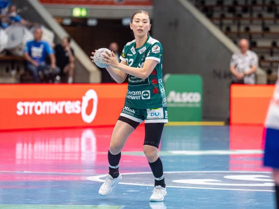Haruno Sasaki Frisch Auf Women, 32 on the ball, Frisch Auf Goeppingen vs Sport Union Neckarsulm, Handball, 1 Bundesliga, Season 2025 2026, 03 05 2026 Frisch Auf Goeppingen vs Sport Union Neckarsulm, Handball, 1 Bundesliga, Season 2025 2026, 03 05 2026 Goeppingen Copyright: xMichaelxSchmidt Eibner-Pressefotx EP_MST