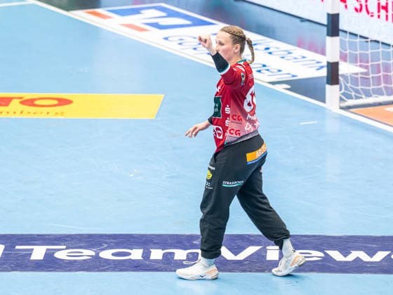 Celina Meissner Frisch Auf Frauen, 61 ballt die Jubelfaust, Frisch Auf Goeppingen vs Sport Union Neckarsulm, Handball, 1 Bundesliga, Season 2025 2026, 03 05 2026 Frisch Auf Goeppingen vs Sport Union Neckarsulm, Handball, 1 Bundesliga, Season 2025 2026, 03 05 2026 Goeppingen Copyright: xMichaelxSchmidt Eibner-Pressefotx EP_MST