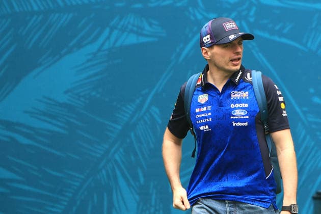 3rd May 2026; Miami International Autodrome, Miami, Florida, United States of America; 2026 FIA Formula 1 Miami Grand Prix Race Day; Max Verstappen (3) of the Netherlands and Oracle Red Bull Racing walks in the paddock area JeffxRobinson