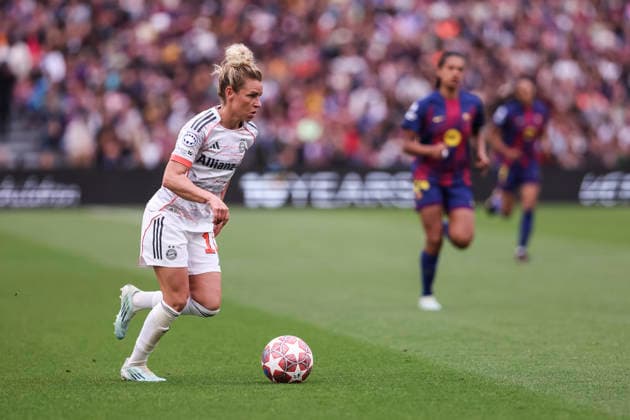 May 3, 2026, Barcelona, Barcelona, SPAIN: Linda Dallmann of FC Bayern Munchen in action during the UEFA WomenÃ¢â‚¬â ¢s Champions League 2025 26 Semi Final second leg, football match played between FC Barcelona, Barca and FC Bayern Munchen at Spotify Camp Nou stadium on May 03, 2026 in Barcelona, Spain. Barcelona SPAIN - ZUMAa181 20260503_zaa_a181_173 Copyright: xJavierxBorregox