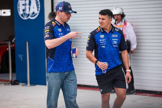 F1 - MIAMI GRAND PRIX 2026 VERSTAPPEN Max (nld), Red Bull Racing Ford RB22, HADJAR Isack (fra), Red Bull Racing Ford RB22, portrait during the Formula 1 Miami Grand Prix 2026, 4th round of the 2026 Formula One World Championship, WM, Weltmeisterschaft from May 1 to 3, 2026 on the Miami International Autodrome, in Miami Gardens, USA - Miami GardensUnited States Copyright: xDPPIx