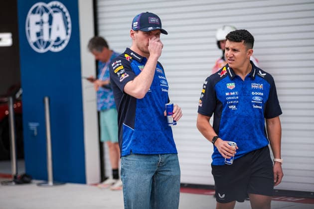 F1 - MIAMI GRAND PRIX 2026 VERSTAPPEN Max (nld), Red Bull Racing Ford RB22, HADJAR Isack (fra), Red Bull Racing Ford RB22, portrait during the Formula 1 Miami Grand Prix 2026, 4th round of the 2026 Formula One World Championship, WM, Weltmeisterschaft from May 1 to 3, 2026 on the Miami International Autodrome, in Miami Gardens, USA - Miami GardensUnited States Copyright: xDPPIx