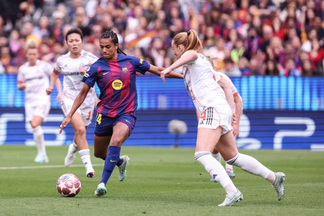 May 3, 2026, Barcelona, Barcelona, SPAIN: Esmee Brugts of FC Barcelona, Barca in action during the UEFA WomenÃ¢â‚¬â ¢s Champions League 2025 26 Semi Final second leg, football match played between FC Barcelona and FC Bayern Munchen at Spotify Camp Nou stadium on May 03, 2026 in Barcelona, Spain. FC Barcelona V FC Bayern Munchen - UEFA WomenÃ¢â‚¬â ¢S Champions League 2025 26 Semi Final Second Leg  - ZUMAa181 20260503_zaa_a181_138 Copyright: xJavierxBorregox