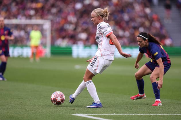 May 3, 2026, Barcelona, Barcelona, SPAIN: Pernille Harder of FC Bayern Munchen in action during the UEFA WomenÃ¢â‚¬â ¢s Champions League 2025 26 Semi Final second leg, football match played between FC Barcelona, Barca and FC Bayern Munchen at Spotify Camp Nou stadium on May 03, 2026 in Barcelona, Spain. Barcelona SPAIN - ZUMAa181 20260503_zaa_a181_184 Copyright: xJavierxBorregox