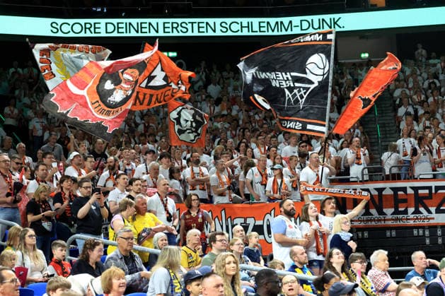 DEU, easyCredit BBL, ALBA vs Chemnitz, 03 05 2026, Uber Arena, Berlin, DEU, easyCredit BBL, ALBA vs Chemnitz, pictured Chemnitz fans nordphotoxGmbHx xEngler nph00076