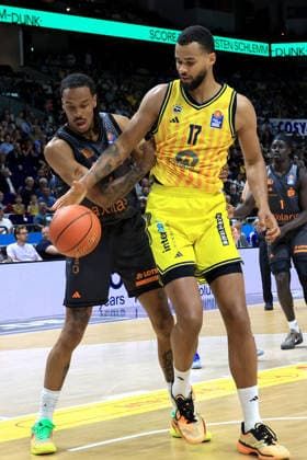 DEU, easyCredit BBL, ALBA vs Chemnitz, 03 05 2026, Uber Arena, Berlin, DEU, easyCredit BBL, ALBA vs Chemnitz, in the picture Norris Agbakoko ALBA Berlin 17 , c0 nordphotoxGmbHx xEngler nph00076