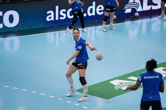 HSG Blomberg Lippe GER vs Thueringer HC GER , Handball, 1 Handball Bundesliga Women, Semifinal, Match 2, 3 5 2026, Season 2025 2026, Bad Langensalza Nuria Bucher HSG Blomberg Lippe, 21 at Aufwaermen Bad Langensalza Salza Halle Germany