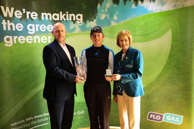 REPRO FREE *PRESS RELEASE NO REPRODUCTION FEE* EDITORIAL USE ONLY Flogas Irish Girl s Amateur Open, Corrstown Golf Club, Dublin, 3 5 2026 John Conroy of Flo Gas Olivia Costello and Fiona Delargy John Conroy, Olivia Costello and Fiona Delargy 3 5 2026  Copyright: x INPHO BryanxKeanex BK1_4597 copy
