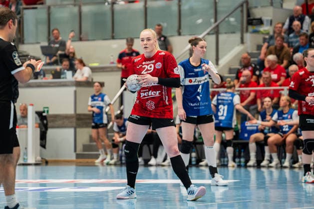 HSG Blomberg Lippe GER vs Thueringer HC GER , Handball, 1 Handball Bundesliga Women, Semifinal, Game 2, 3 5 2026, Season 2025 2026, Bad Langensalza Johanna Reichert Thueringer HC, 29 before a 7 meter throw Bad Langensalza Salza Halle Germany