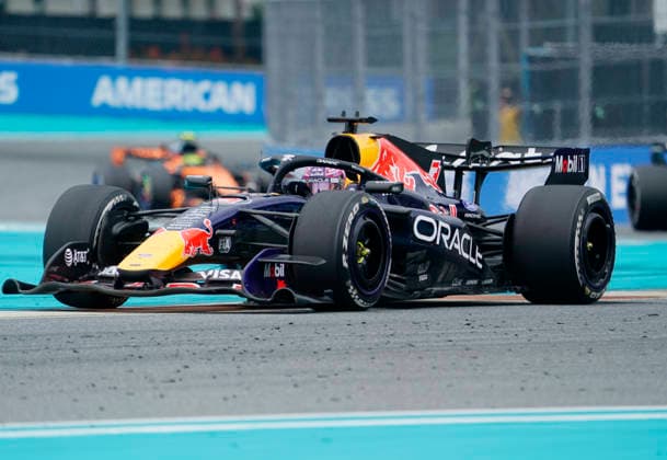 Red Bull Racing driver Max Verstappen of Holland in action during the Formula One Miami Grand Prix at the Miami International Autodrome in Miami Gardens, Florida on Sunday, May 3, 2026.  MIA20260503910 GREGxNASH