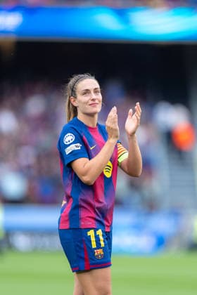 Spain-Football-Women Champions League FC Barcelona, Barca v FC Bayern Munich in Barcelona, Spain. Barcelona, Spain, 3, May, 2026. FC Barcelona women player (11) Alexia Putellas waving during Women Champions League match between FC Barcelona and FC Bayern Munich in Spotify Camp Nou Stadium, Barcelona, Spain, on May 3, 2026. Barcelona Spotify Camp Nou Stadium Barcelona Spain