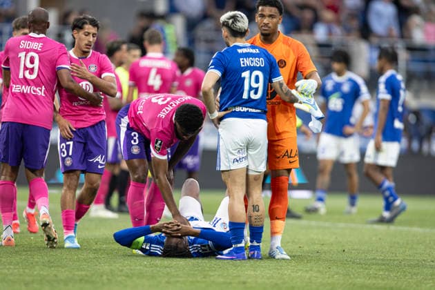 FOOTBALL : Racing de Strasbourg vs Toulouse FC - ligue 1 - Strasbourg - 03 05 2026 Emmanuel Esseh Emegha 10 (Racing club Strasbourg)  Copyright: xelyxandroxcegarrax
