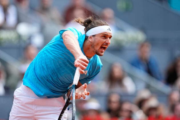 May 3, 2026, Madrid, Madrid, Spain: Alexander Zverev of Germany plays against Jannik Sinner of Italy during the Men s Singles Final of Mutua Madrid Open 2026 at La Caja Magica on May 03, 2026 in Madrid, Spain. Madrid Spain - ZUMAa181 20260503_zaa_a181_307 Copyright: xOscarxJ.xBarrosox