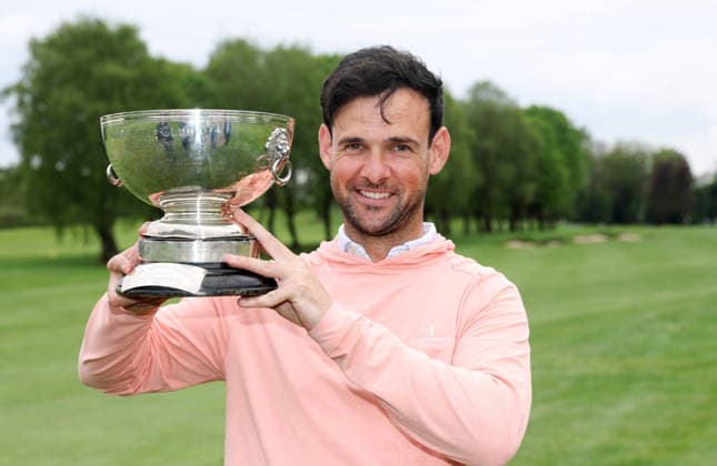 REPRO FREE *PRESS RELEASE NO REPRODUCTION FEE* EDITORIAL USE ONLY Munster Men s Stroke Play Championship, Cork Golf Club, Cork 3 5 2026 Paul Coughlan celebrates winning with the Munster Men s Stroke Play Championship trophy Paul Coughlan celebrates winning with the Munster Men s Stroke Play Championship trophy 3 5 2026  Copyright: x INPHO TomxMaherx RDR_0124