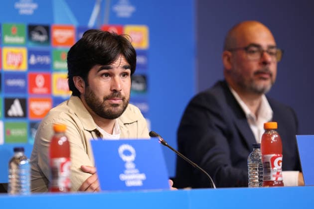 BARCELONA, SPAIN, MAY 3: FC Barcelona, Barca manager Pere Romeu gives a press conference, PK, Pressekonferenz during the UEFA Womens Champions League match between FC Barcelona and Bayern Munich at Spotify Camp Nou on May 3rd, 2026 in Barcelona, Spain (Photo by Alexander Canillas Sports Press Photo)  Copyright: xAlexanderxCanillas SPPx Sportspressphoto_SPR141189