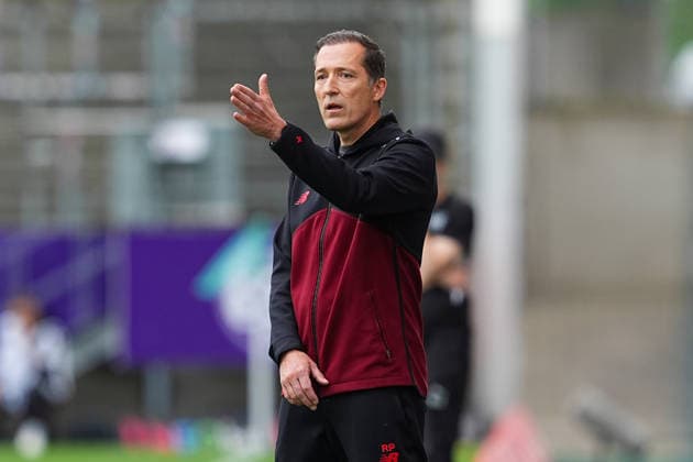 03 05 2026, xydrx, Women, Football, 1 Womens Bundesliga, SGS Essen Bayer 04 Leverkusen, Season 2025 2026, Stadion an der Hafenstraße Roberto Paetzold Head Coach Bayer 04 Leverkusen Women DFB regulations prohibit any use of photographs as image sequences and or quasi video Copyright: HMBxMedia YannisxDreimann