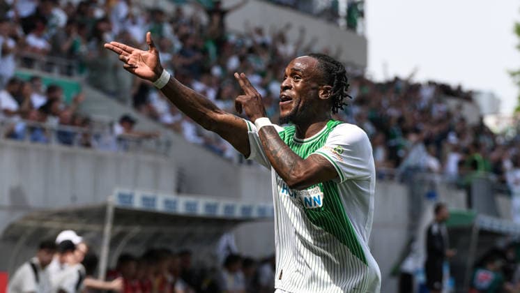 276. Frankenderby: SpVgg Greuther Fuerth vs. 1.FC Nürnberg Football, 2nd Bundesliga 276. Frankenderby: SpVgg Greuther Fuerth vs. 1.FC Nürnberg 3 May 2026 Sportpark Ronhof Thomas Sommer, Fuerth, Germany Image: Noel Futkeu (Fürth) with a celebration dance after scoring the 1:0. DFL regulations prohibit any use of photographs as image sequences and or quasi-video Copyright: xPresseFotoxEvansx xRyanxEvansx