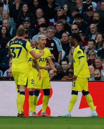 Premier League 2025 26 Aston Villa v Tottenham Hotspur Villa Park 03.05.2026 Richarlison of Tottenham Hotspur scores and celebrates 0-2 Premier League 2025 26 Aston Villa v Tottenham Hotspur Villa Park 03.05.2026 Photograph By Marc Aspland The Times  Copyright: xMarcxAsplandx NINTCHDBPICT001078071825
