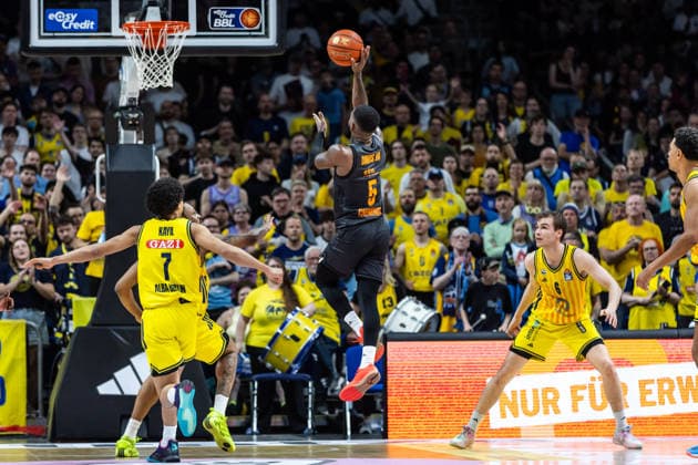 GER, easy Credit Basketball Bundesliga, ALBA Berlin Niners Chemnitz 03 05 2026, Uber Arena, Berlin, GER, easy Credit Basketball Bundesliga, ALBA Berlin Niners Chemnitz Corey Davis Jr Niners Chemnitz, 5 Photo Alexander Trienitz Berlin Uber Arena Berlin Germany