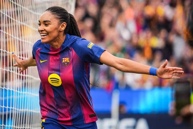 May 3, 2026, Barcelona, Spain, Spain: SALMA PARALLUELO of FC Barcelona, Barca celebrates scoring against FC Bayern Munich during a UEFA Women s Champions League match at Camp Nou. Women s Soccer 2026: Barcelona 4:2 Bayern Munich  - ZUMAm308 20260503_zsp_m308_012 Copyright: xMatthieuxMirvillex