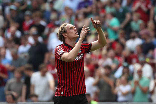 Hannover 96 vs Münster, 2 BL Hannover, 03 05 2026, Soccer Men, 2 BL, Season 2025 2026, Hannover 96 vs Preußen Münster, Stefan Teitur Thordarson Hannover 96 cheers after his goal for 3 2 DFL DFB REGULATIONS PROHIBIT ANY USE OF PHOTOGRAPHS as IMAGE SEQUENCES and or QUASI VIDEO Heinz von Heiden Arena Niedersachsen Germany