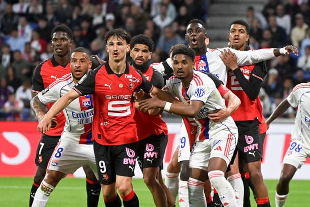 Olympique Lyonnais v Stade Rennais FC - Ligue 1 McDonald s 2025 2026 07 Breel EMBOLO (srfc) - 08 Corentin TOLISSO (ol) - 09 Esteban LEPAUL (srfc) - 45 Mahdi CAMARA (srfc) - 16 ABNER VINICIUS (ol) - 19 Moussa NIAKHATE (ol) - 48 Abdelhamid AIT BOUDLAL (srfc) during the Ligue 1 McDonald s match between Lyon and Rennes at Groupama Stadium on May 3, 2026 in Lyon, France. Lyon France  Copyright: xFEPx 776348379