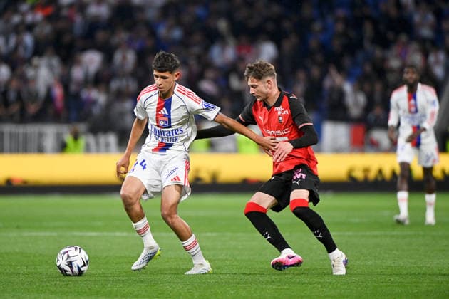 Olympique Lyonnais v Stade Rennais FC - Ligue 1 McDonald s 2025 2026 17 Sebastian SZYMANSKI (srfc) - 44 Khalis MERAH (ol) during the Ligue 1 McDonald s match between Lyon and Rennes at Groupama Stadium on May 3, 2026 in Lyon, France. Lyon France  Copyright: xFEPx 776348379