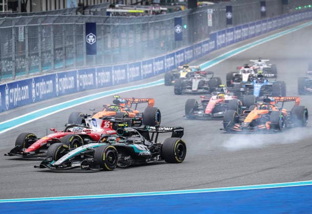 Formula One Miami Grand Prix - Race Mercedes driver Andrea Kimi Antonelli of Italy leads the race during the Formula 1 Miami Grand Prix at the Miami International Autodrome in Miami Gardens, Florida, USA, 03 May 2026. MIAMI GARDENS United States  Copyright: xCRISTOBALxHERRERA-ULASHKEVICHx
