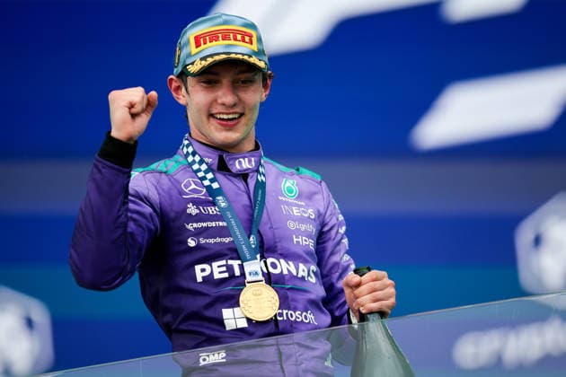 F1 - MIAMI GRAND PRIX 2026 KIMI ANTONELLI Andrea (ita), Mercedes AMG F1 Team W16, portrait Podium celebration during the Formula 1 Miami Grand Prix 2026, 4th round of the 2026 Formula One World Championship, WM, Weltmeisterschaft from May 1 to 3, 2026 on the Miami International Autodrome, in Miami Gardens, USA - Miami GardensUnited States  Copyright: xEricxAlonsox