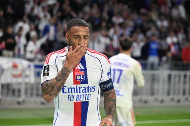 Football : Olympique Lyonnais v Rennes - Ligue 1 - 03 05 2026 Corentin TOLISSO of Lyon scoring goal during the French league 1 match between Olympique Lyonnais and Rennes at Groupama Stadium Decines Charpieu Lyon France on May 03, 2026 LYONFrance  Copyright: xMouradxAllilix