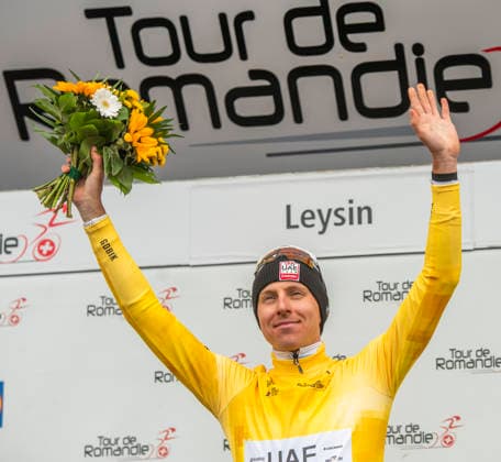 May 3, 2026, Leysin, Vaud, Switzerland: Leysin Switzerland, 05 03 2026: TADEJ POGACAR 1 (yellow jersey) of UAE Team Won the 5th stage of the Tour de Romandie 2026. Tour de Romandie 2026. The 5th and final stage of the Tour de Romandie between Lucens and Leysin and took place in City center in Leysin. Leysin Switzerland - ZUMAd206 20260503_zip_d206_013 Copyright: xEricxDubostx