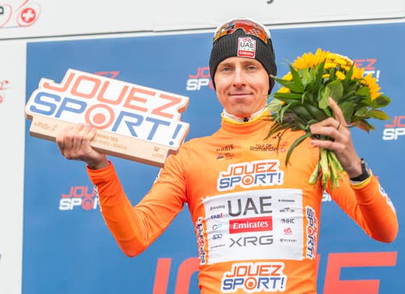 May 3, 2026, Leysin, Vaud, Switzerland: Leysin Switzerland, 05 03 2026: TADEJ POGACAR 1 (orange jersey from JOUEZSPORT!) of UAE Team Won the 5th stage of the Tour de Romandie 2026. Tour de Romandie 2026. The 5th and final stage of the Tour de Romandie between Lucens and Leysin and took place in City center in Leysin. Leysin Switzerland - ZUMAd206 20260503_zip_d206_021 Copyright: xEricxDubostx
