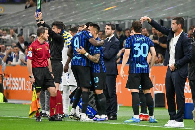 MILANO, ITALY - MAY 03: Marcus Thuram and Lautaro Martinez during the Serie A Enilive match between Fc Internazionale and Parma Calcio 1913 at Stadio Giuseppe Meazza on May 3, 2026 in Milano, Italy.  Copyright: xAndreaxRosito IPAxSportx xipa-agency.netx xx IPA_74417480 IPA_Agency_IPA74417480