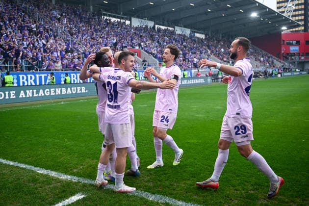 3 Liga 25 26 SV Wehen Wiesbaden VfL Osnabrück on 03 05 2026 at the BRITA Arena in Wiesbaden Cheering, goal celebration, goal scorer, goal scorer Ismail Badjie Osnabrueck cheers after his goal for 1 1 MT