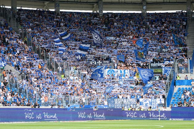 Germany Karlsruher SC vs SV Darmstadt 98, Matchday 32, 2 Bundesliga, Season 2025 26, BBBank Wildpark Karlsruhe SV Darmstadt 98 Fans Karlsruhe BBBank Wildpark Baden Württemberg Germany Copyright: xBenedictxChristx