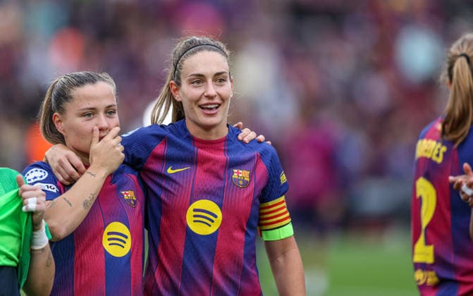 ESP, Barcelona, FC Barcelona vs FC Bayern Munich, WomenÂs Champions League, Football, UEFA, 2025 2026 season, Camp Nou, semi-final, second leg in picture Joy, jubilation, emotions following the victory over FC Barcelona, Joy, jubilation, and excitement following the victory over FC Barcelona, Alegria, jubilo y emocion tras la victoria ante el FC Barcelona, Alexia Putellas FC Barcelona 11 , Claudia Pina FC Barcelona 9 DFB DFL REGULATIONS PROHIBIT ANY USE OF PHOTOGRAPHS AS IMAGE SEQUENCES AND OR QUASI VIDEO, 03 05 2026 Copyright: HMBxMedia HendrikxHamelau