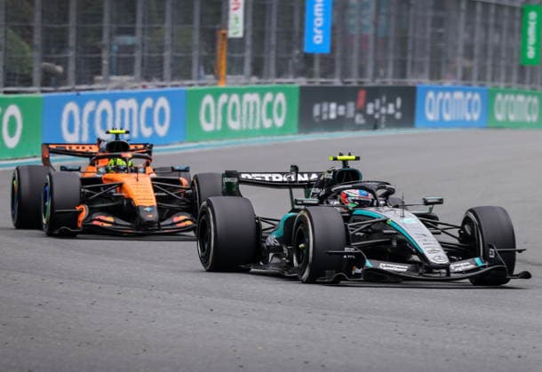 Formula One Miami Grand Prix - Race Mercedes driver Andrea Kimi Antonelli of Italy (R) followed by McLaren driver Lando Norris of Britain, competes in the Formula 1 Miami Grand Prix at the Miami International Autodrome in Miami Gardens, Florida, USA, 03 May 2026. MIAMI GARDENS United States  Copyright: xCRISTOBALxHERRERA-ULASHKEVICHx