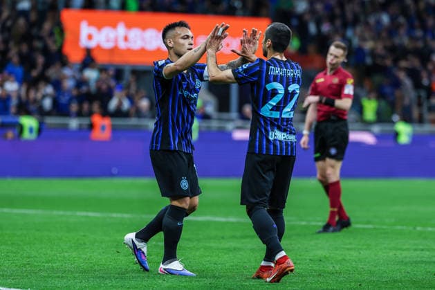 FC Internazionale vs Parma Calcio 1913 Serie A 2025 26 03 05 2026 Henrikh Mkhitaryan of FC Internazionale celebrates after scoring a goal with Lautaro Martinez of FC Internazionale during Serie A 2025 26 football match between FC Internazionale and Parma Calcio 1913 at San Siro Stadium in Milan, Italy Copyright: xBEAUTIFULxSPORTS Carabellix